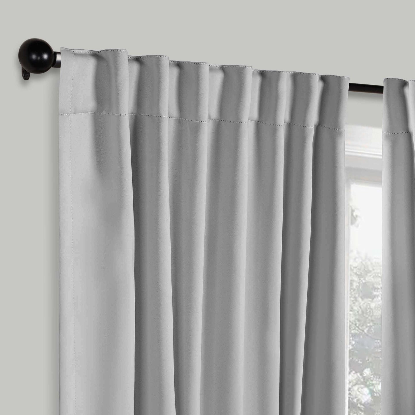 Solid Room Darkening Blackout Curtain Panels. Back Tabs. Set of 2
