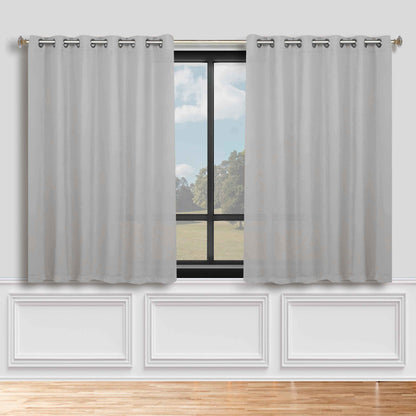 Classic Modern Solid Room Darkening Blackout Curtain Panels. Set of 2