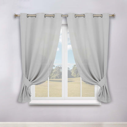 Classic Modern Solid Room Darkening Blackout Curtain Panels. Set of 2