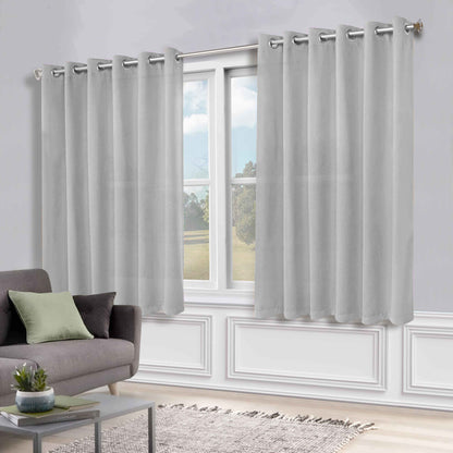 Classic Modern Solid Room Darkening Blackout Curtain Panels. Set of 2
