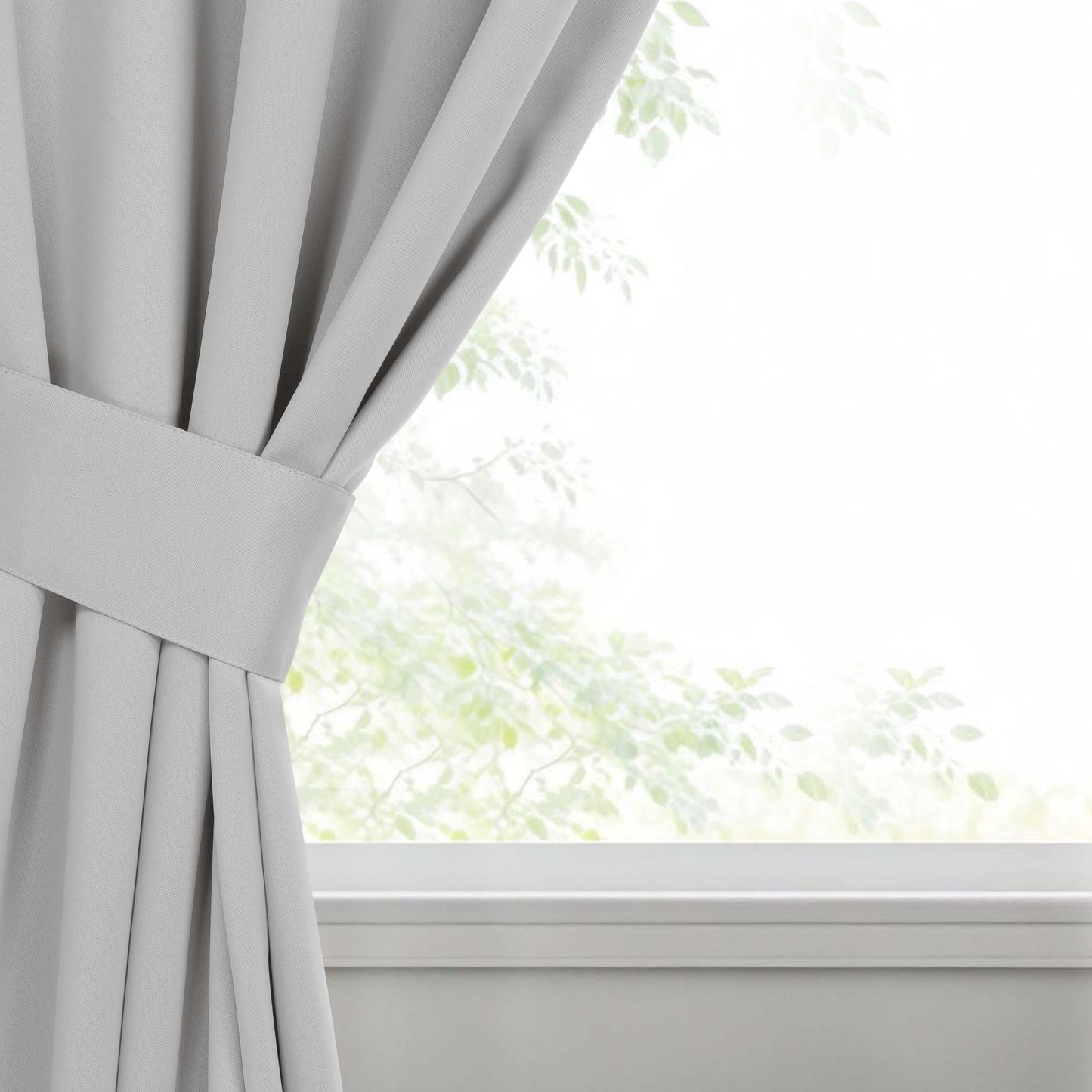 Classic Modern Solid Room Darkening Blackout Curtain Panels. Set of 2