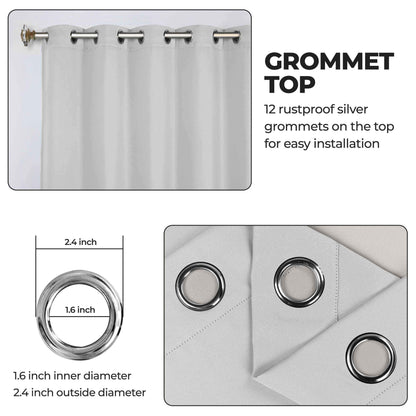 Classic Modern Solid Room Darkening Blackout Curtain Panels. Set of 2