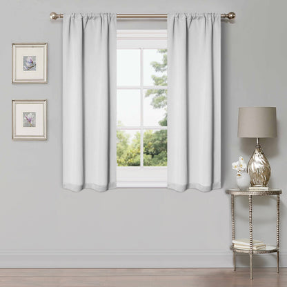 Solid Room Darkening Rod Pocket Blackout Curtain Panels. Set of 2