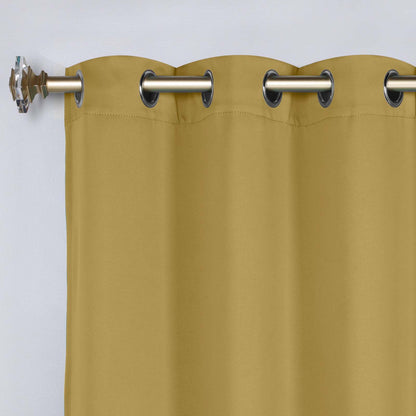 Classic Modern Solid Room Darkening Blackout Curtain Panels. Set of 2