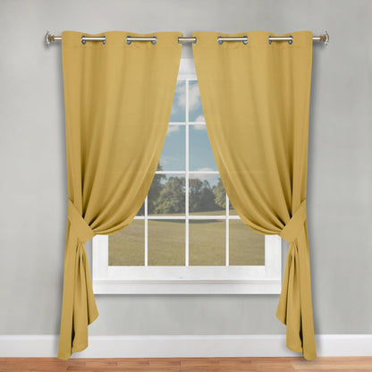 Classic Modern Solid Room Darkening Blackout Curtain Panels. Set of 2