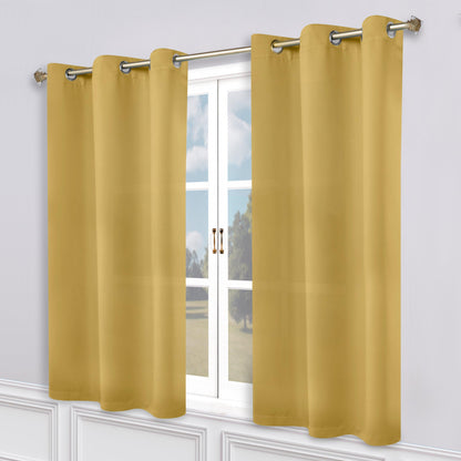 Classic Modern Solid Room Darkening Blackout Curtain Panels. Set of 2