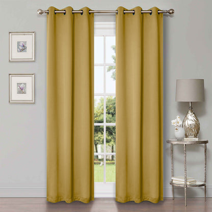 Classic Modern Solid Room Darkening Blackout Curtain Panels. Set of 2