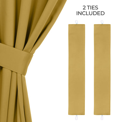 Classic Modern Solid Room Darkening Blackout Curtain Panels. Set of 2