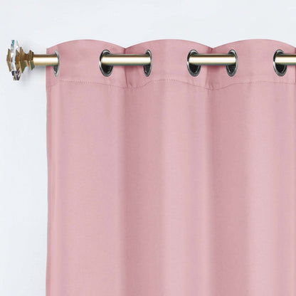 Classic Modern Solid Room Darkening Blackout Curtain Panels. Set of 2