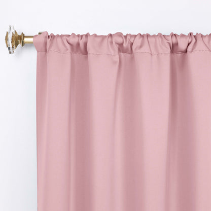 Solid Room Darkening Rod Pocket Blackout Curtain Panels. Set of 2
