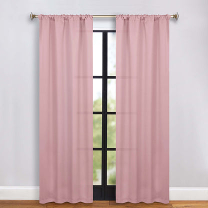 Solid Room Darkening Rod Pocket Blackout Curtain Panels. Set of 2
