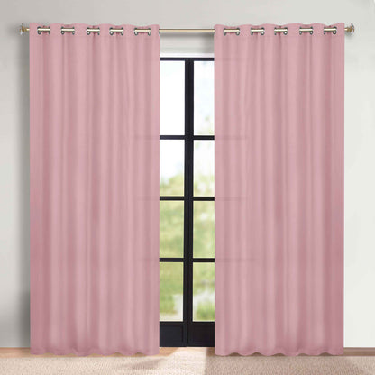 Classic Modern Solid Room Darkening Blackout Curtain Panels. Set of 2