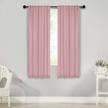 Solid Room Darkening Blackout Curtain Panels. Back Tabs. Set of 2