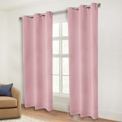 Classic Modern Solid Room Darkening Blackout Curtain Panels. Set of 2