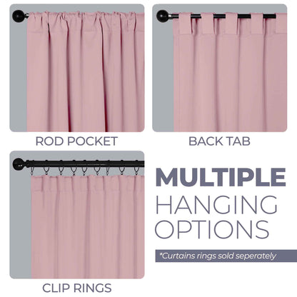 Solid Room Darkening Blackout Curtain Panels. Back Tabs. Set of 2