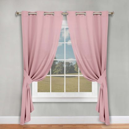 Classic Modern Solid Room Darkening Blackout Curtain Panels. Set of 2