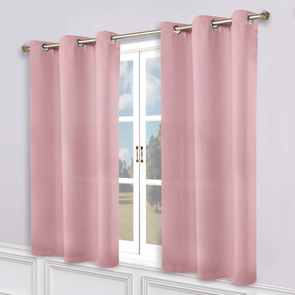 Classic Modern Solid Room Darkening Blackout Curtain Panels. Set of 2