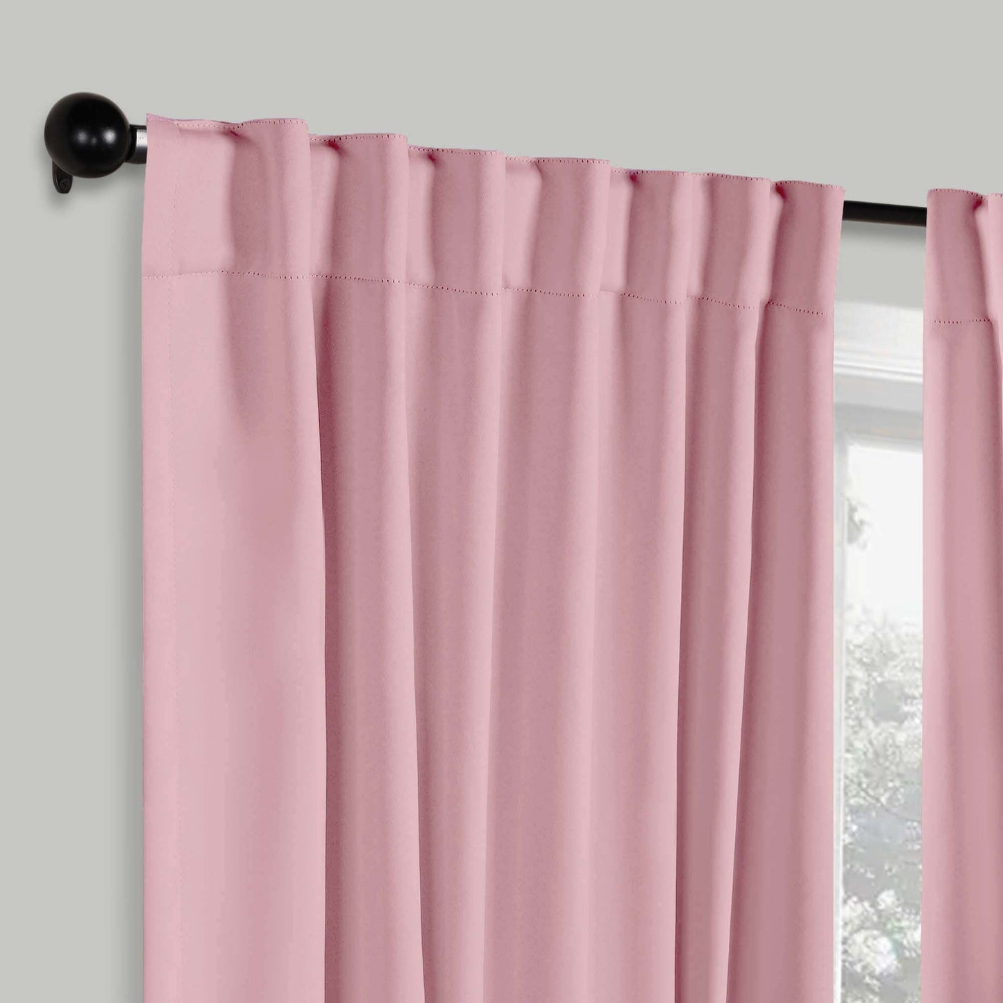 Solid Room Darkening Blackout Curtain Panels. Back Tabs. Set of 2