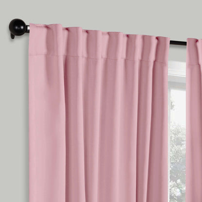Solid Room Darkening Blackout Curtain Panels. Back Tabs. Set of 2