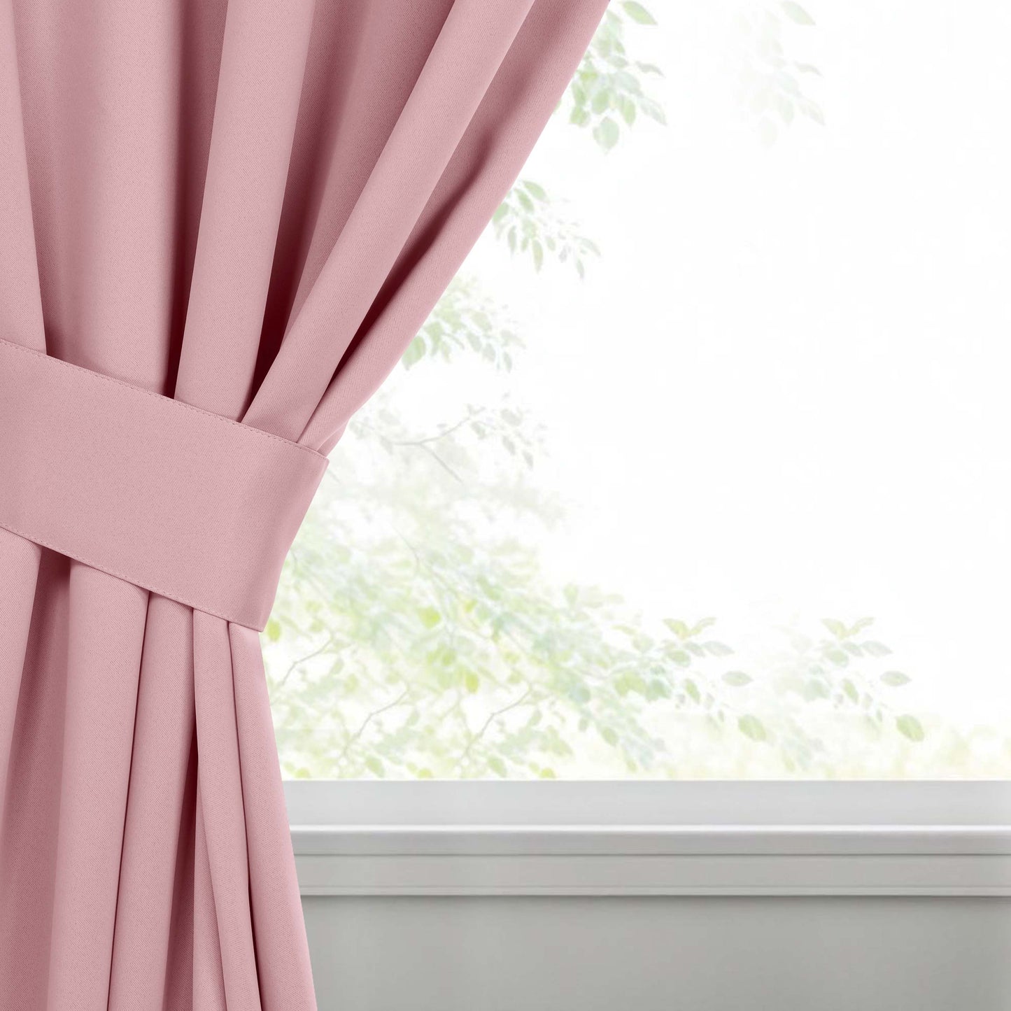Classic Modern Solid Room Darkening Blackout Curtain Panels. Set of 2
