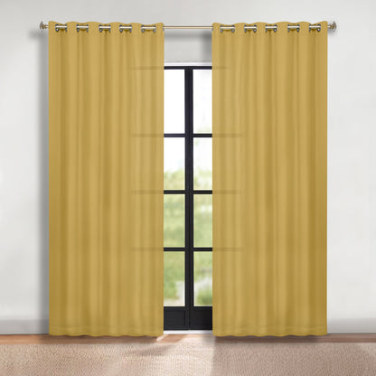 Classic Modern Solid Room Darkening Blackout Curtain Panels. Set of 2
