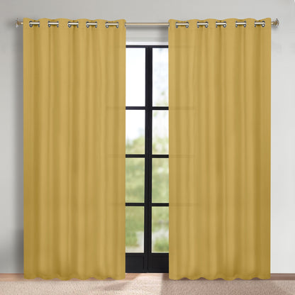 Classic Modern Solid Room Darkening Blackout Curtain Panels. Set of 2