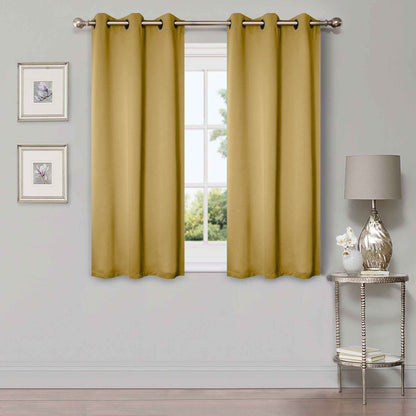 Classic Modern Solid Room Darkening Blackout Curtain Panels. Set of 2