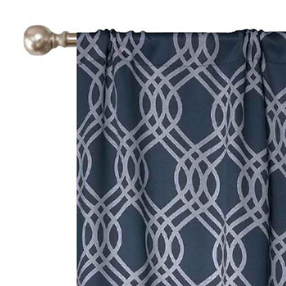 Ribbon Trellis Washable Room Darkening Blackout Curtains. Set of 2