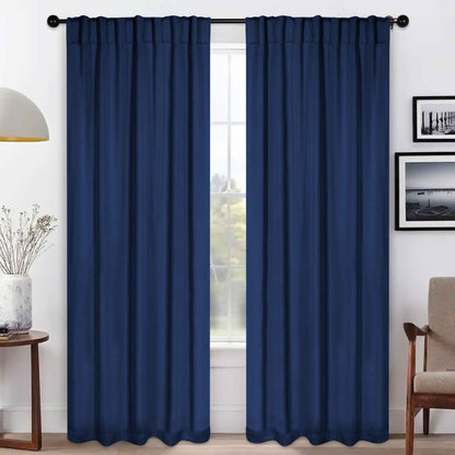 Solid Room Darkening Blackout Curtain Panels. Back Tabs. Set of 2