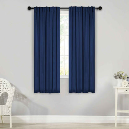 Solid Room Darkening Blackout Curtain Panels. Back Tabs. Set of 2