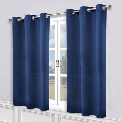 Classic Modern Solid Room Darkening Blackout Curtain Panels. Set of 2