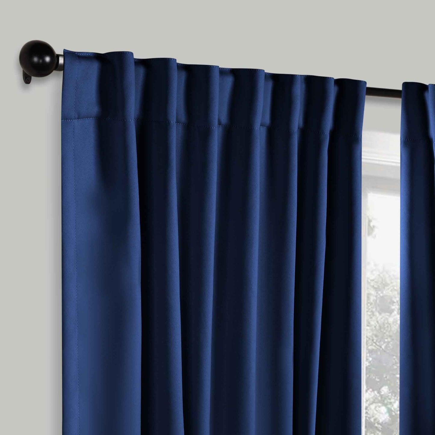 Solid Room Darkening Blackout Curtain Panels. Back Tabs. Set of 2