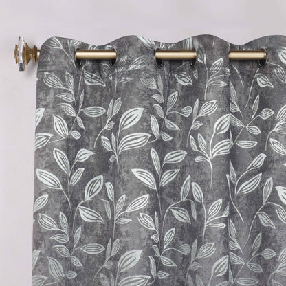 Leaves Room Darkening Washable Blackout Curtain Panels. Set of 2