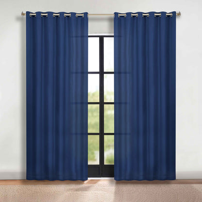 Classic Modern Solid Room Darkening Blackout Curtain Panels. Set of 2
