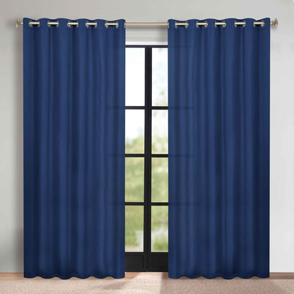 Classic Modern Solid Room Darkening Blackout Curtain Panels. Set of 2