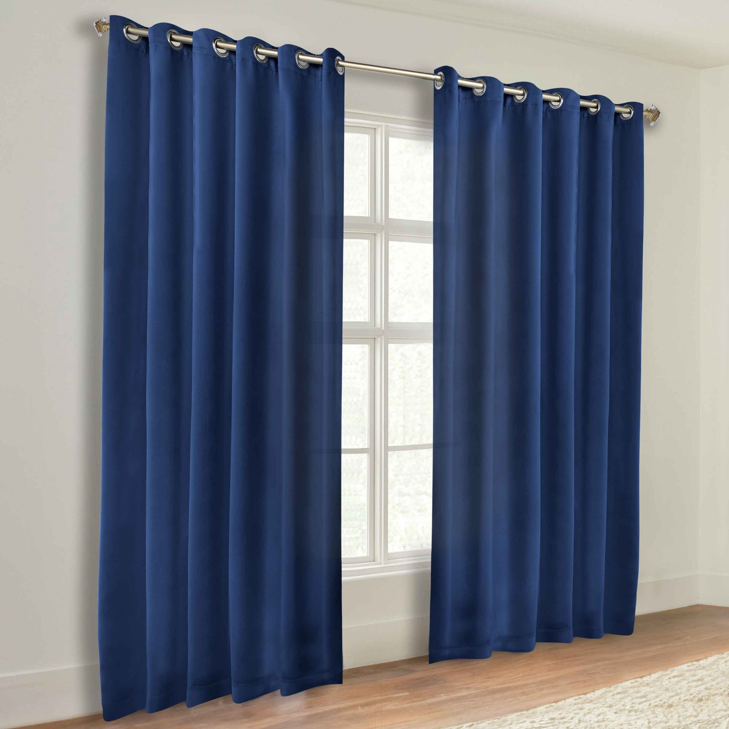 Classic Modern Solid Room Darkening Blackout Curtain Panels. Set of 2