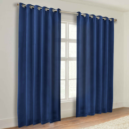 Classic Modern Solid Room Darkening Blackout Curtain Panels. Set of 2