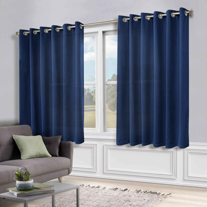 Classic Modern Solid Room Darkening Blackout Curtain Panels. Set of 2