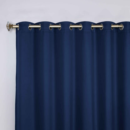 Classic Modern Solid Room Darkening Blackout Curtain Panels. Set of 2