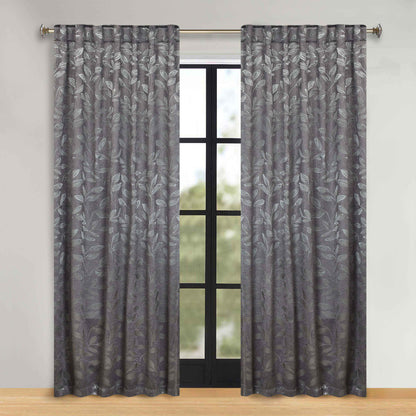 Leaves Room Darkening Back Tabs Blackout Curtain Panels. Set of 2