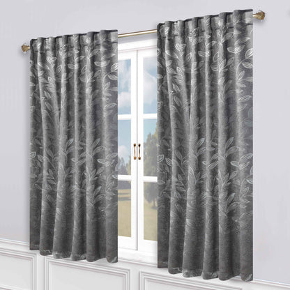 Leaves Room Darkening Back Tabs Blackout Curtain Panels. Set of 2