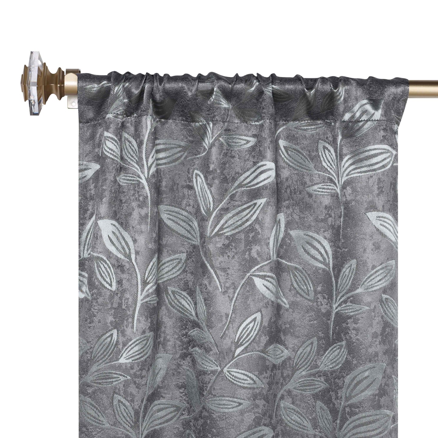 Leaves Room Darkening Washable Blackout Curtain Panels. Set of 2