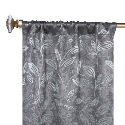 Leaves Room Darkening Washable Blackout Curtain Panels. Set of 2