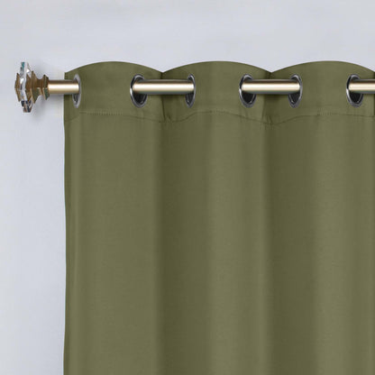 Classic Modern Solid Room Darkening Blackout Curtain Panels. Set of 2