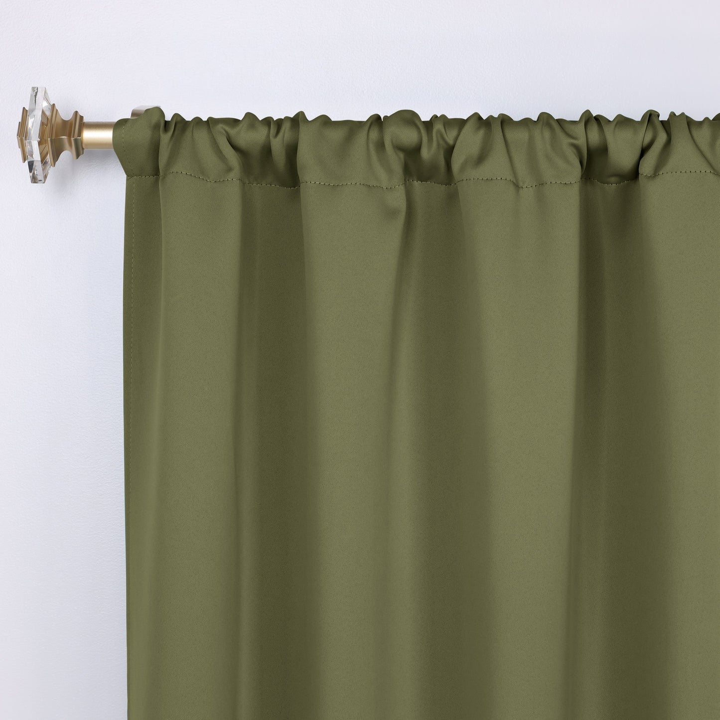 Solid Room Darkening Rod Pocket Blackout Curtain Panels. Set of 2