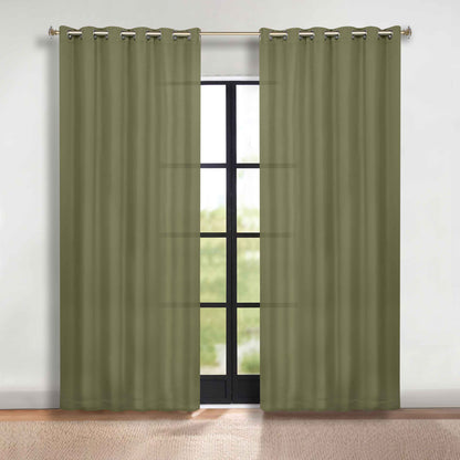 Classic Modern Solid Room Darkening Blackout Curtain Panels. Set of 2