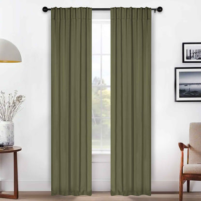 Solid Room Darkening Blackout Curtain Panels. Back Tabs. Set of 2