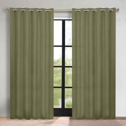 Classic Modern Solid Room Darkening Blackout Curtain Panels. Set of 2