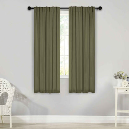 Solid Room Darkening Blackout Curtain Panels. Back Tabs. Set of 2