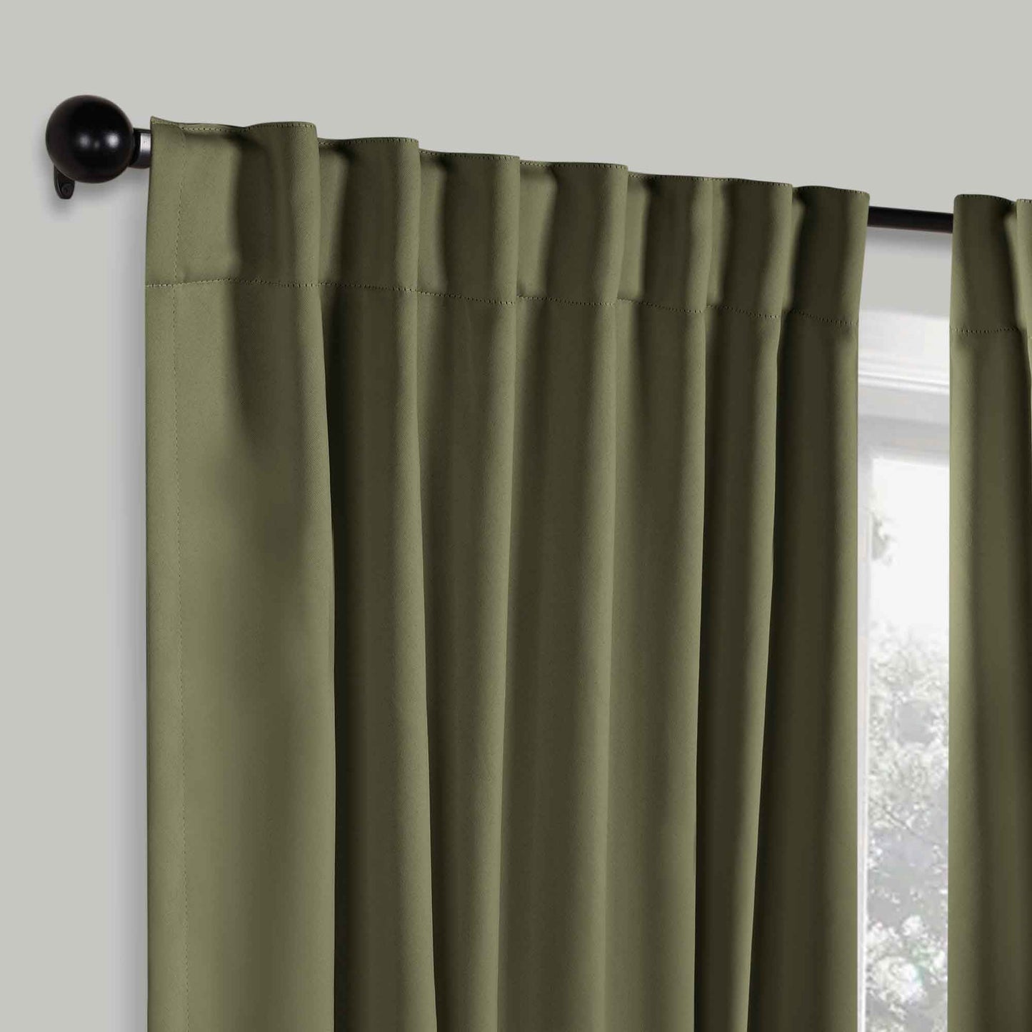 Solid Room Darkening Blackout Curtain Panels. Back Tabs. Set of 2